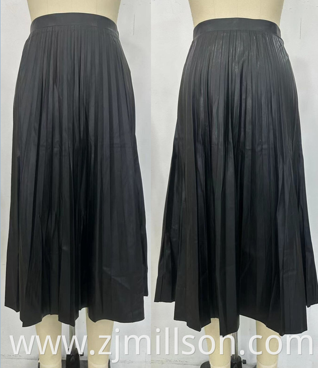 Leather pleated skirt m&s sales